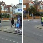 Hatalmas jégtömb csapódott be Londonban egy férfi mellett az utcába