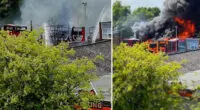 Több busz is teljesen lángba borult egy hatalmas robbanást követően Londonban az egyik depónál 2