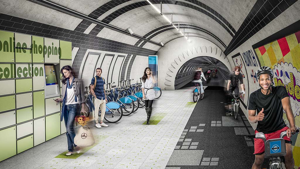 Elhagyott metróalagutakba terelnék a biciklis és gyalogos forgalom egy részét Londonban 2