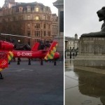 Súlyos fejsérülést szenvedett egy lány, aki leesett az oroszlán szoborról a Trafalgar Square-en