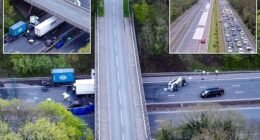 Tragédia az M1-esen Angliában: két tinédzser meghalt, miután autójuk hídról zuhant az autópályára Tragédia az M1-esen Angliában: két tinédzser meghalt, miután autójuk hídról zuhant az autópályára