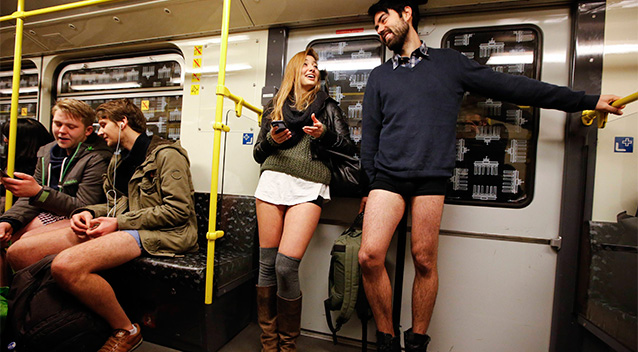 no_pants_subway_ride_couple