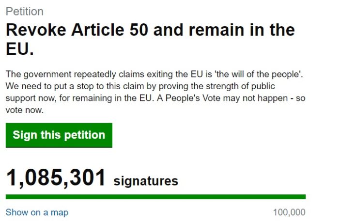 Elképesztően gyorsan már 1 millió ember támogatja a petíciót, hogy a britek mégse lépjenek ki 4