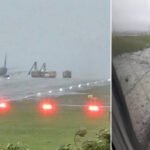 A Babet viharban landolás közben kicsúszott a kifutópályáról az egyik repülőjárat Angliában