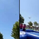Videón a pillanat, ahogy a 9 éves fiút elfújta a szél a fák fölé egy fesztiválon Angliában