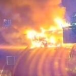 Szinte felrobbant és egy óriási tűzgolyóvá vált egy kamion menet közben, lángba borítva és teljes káoszt okozva az M25-ön