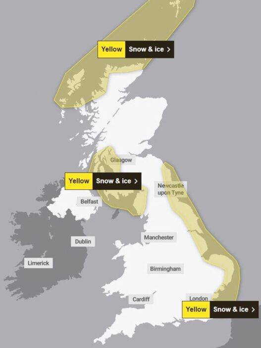 Már Londonban is havazott, -10C-ot is mértek és több helyen 5cm hó is leeshet a nap folyamán Nagy-Britanniában 4