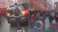 Itt a videó, amin látszik, ahogy az autó a tömegbe hajt Angliában, Liverpoolban