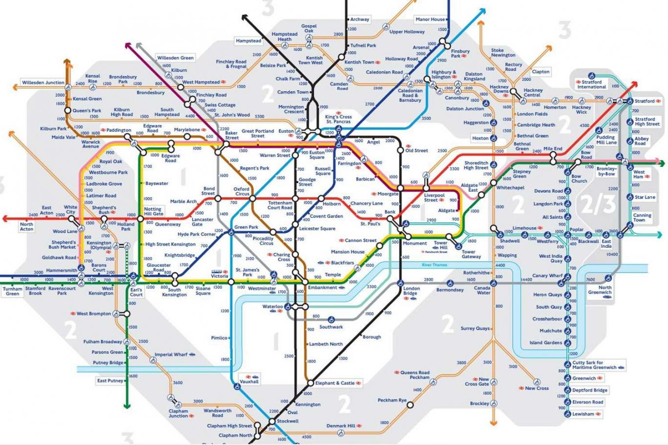 Az új londoni metrótérkép megmutatja hány lépésre vannak a megállók egymástól gyalog 4