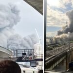 Hatalmas tűz és kilométerekről látszódó füstoszlop a London Bridge mellett